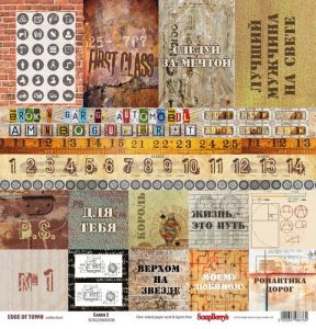 Бумага для скрапбукинга односторонняя Cards 2 (EDGE OF TOWN collection), 30.5Х30.5 см, 190гр/м плотность ― Творча майстерня ДекоПарк