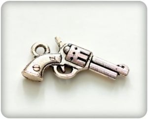 Подвеска (scb118) Револьвер 3Д, 23*11мм, цвет: серебро ― Творча майстерня ДекоПарк