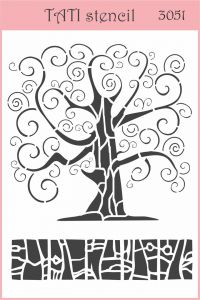 Трафарет "Tati stencil" 3051, фоновый, дерево, бордюры ― Творча майстерня ДекоПарк