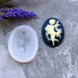 Молд А003мал, Камея Ангел 3,5х2,6  см, пищевой силикон ― Творча майстерня ДекоПарк