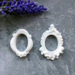 Молд А567, Рамочки мини: с ангелочками 3,7х2,3 см, овальная 2,9х1,2 см