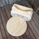 Сырная доска с фаской и подставка с фаской, мат-л: сосна, 18 см диам. 