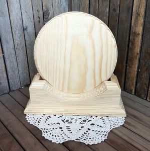 Сырная доска с фаской и подставка с фаской, мат-л: сосна, 18 см диам.  ― Творча майстерня ДекоПарк