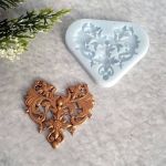 Молд ДП085 "Серце з Вензелями" 6х5,5 см