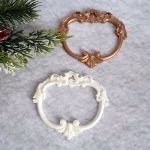 Ажурная рамка 8х7,2 см, белый модельный пластик / пд843