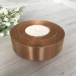 Лента 1-022, атласная, 2,5см, Табачного цвета, цена за 1 м пог  