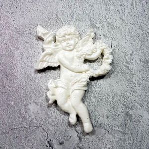 Ангел с сердцем, мод. пл., цв. бел., 6х4 см / пд635 ― Творча майстерня ДекоПарк