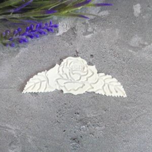 Роза с листьями 7,3х2,7 см, гибкий полимер / гд764 ― Творча майстерня ДекоПарк