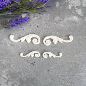 Вензели гибкие, 2 шт по 3х1 см, цв.: бел. /гд770мал ― Творча майстерня ДекоПарк