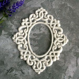 Рамка овальная, 10,3х9,3 см, внутри 5х3,8 см /пд812 ― Творча майстерня ДекоПарк