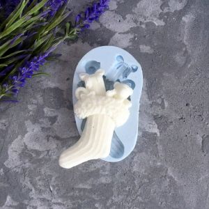 Молд А379, Новогодний сапожок с мишкой 7,3х4 см ― Творча майстерня ДекоПарк