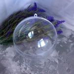 Прозрачный пластиковый шар из 2 половинок, 12 см