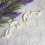 Вензеля с цветами 2 шт. набор, гибкие, по 7,8х2,6 см / гд832