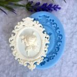 Молд ДП018 «Овальна Рамка з Трояндою» 5,8х4,6 см