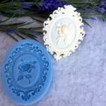 Молд ДП018 «Овальна Рамка з Трояндою» 5,8х4,6 см