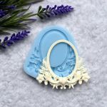 Молд ДП041 «Овальна Рамка з квітами» 6,2х5,7 см
