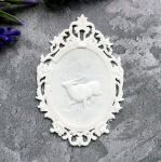 Лесной олень в ажурной рамке, гибкий декор. эл-т / гд846
