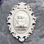 Камея Ангелы в ажурной рамке 6,7х5 см, гибкий декор. эл-т / гд862