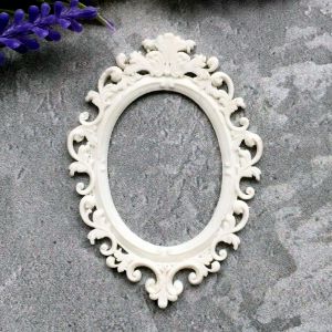Рамочка ажурная 7х4,7 см, внутр. диам. 3,9х2,9 см, гибкий декор. эл-т / гд857 ― Творча майстерня ДекоПарк