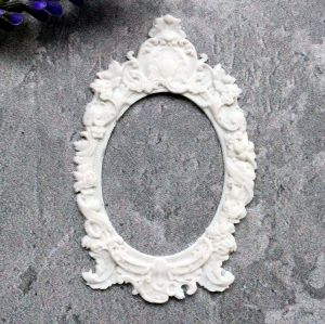 Рамочка ажурная 6,7х4 см, внутр. диам. 3,7х2,7 см, гибкий декор. эл-т / гд848/2 ― Творча майстерня ДекоПарк