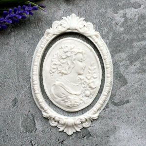 Камея в ажурной рамке 8,5х5,8 см, гибкий декор. эл-т / гд856 ― Творча майстерня ДекоПарк