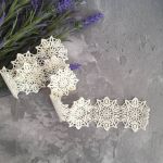Кружево гибкое ажурное Снежинки, 36х4,5 см /кпг102