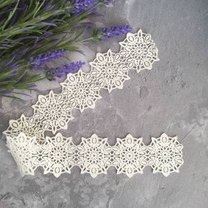 Кружево гибкое ажурное Снежинки, 36х4,5 см /кпг102 ― Творча майстерня ДекоПарк
