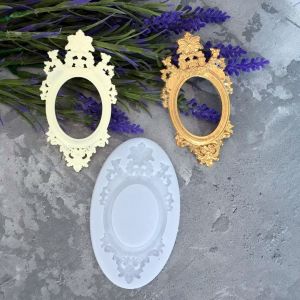Молд ДП051 "Овальна Рамка з Короною" 9,3х5 см, внутр. діам. 4х3 см  ― Творча майстерня ДекоПарк
