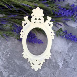 Ажурная овальная рамка 9,3х5 см, внутр диам 4х3 см /пд978 ― Творча майстерня ДекоПарк