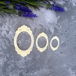 Ажурная овальная рамка 3,3х2 см, внутр диам 1,9х1,4 см /пд980мал
