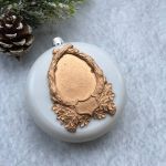 Рамка из веток с дубовыми листьями 7,5х5,6 см, гибкий декор /гд872