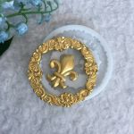 Молд ДП062 "Кругла Рамка з Лілією Бурбонів" 5 см и лілія 2,8х2,2 см
