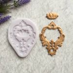 Молд ДП070 "Гербова Рамка 'Лотос і Лілія'" 7,5х5,8 см з серединкою 2,8х1,5  см