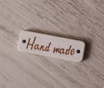 Бирка дерев. Hand made, белая,  овал 35х10 мм