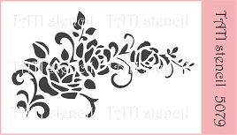 Трафарет 5079,  6 х 9 см, TATI stencil, Ветка с цветами ― Творча майстерня ДекоПарк
